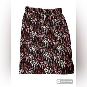 J Crew Factory Black Floral Skirt